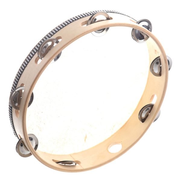 Sound Percussion Labs Baja Percussion Single Row Tambourine with Steel Jingles 8 in. Natural